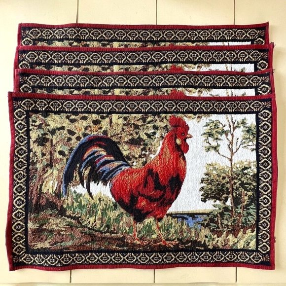 Kohls Dining Kohls Home Classics Set Of 4 Placemats Rooster French Country Poshmark